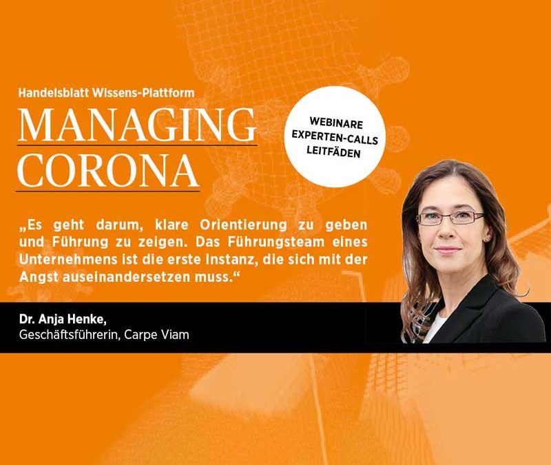 Emotional Intelligence in times of crisis – and in business, Interview with Dr. Anja Henke, Handelsblatt.de